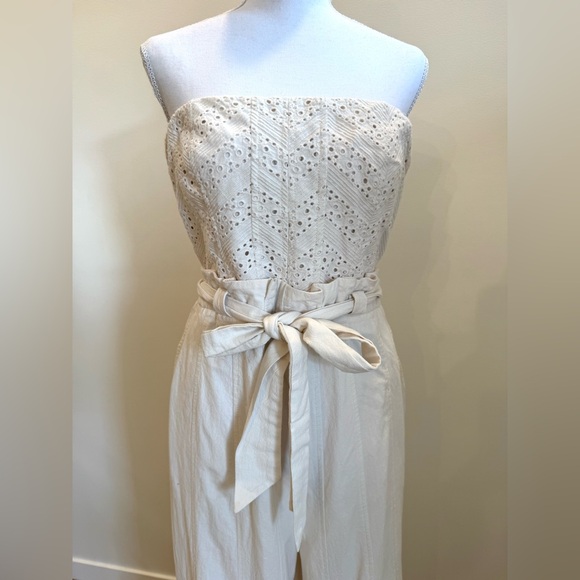 Free People Expedition Eyelet Jumpsuit Bohemian Romantic 100% Cotton Size XL - Picture 3 of 12